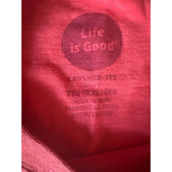 Life Is Good Red Graphic Tee Shirt Sleeve Cotton Mens XL Outdoor Camping - Picture 3 of 4